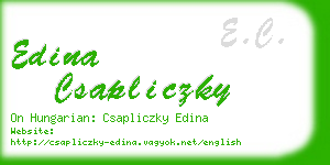 edina csapliczky business card